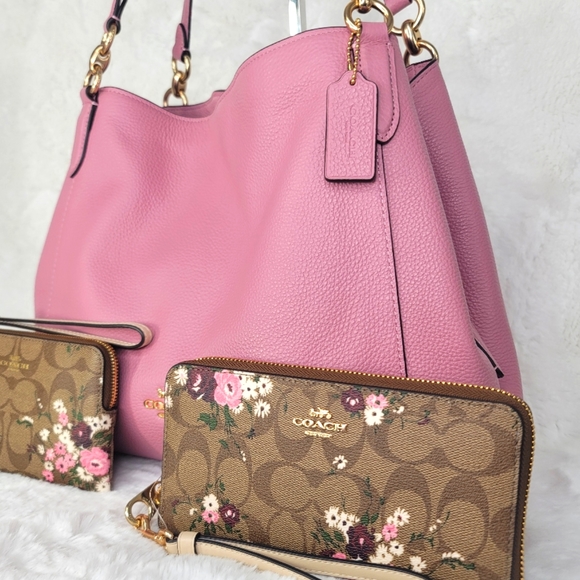 ✅ Coach 3 SET Designer Shoulder Bag P urse Wallet Wristlet NWT - Picture 15 of 15